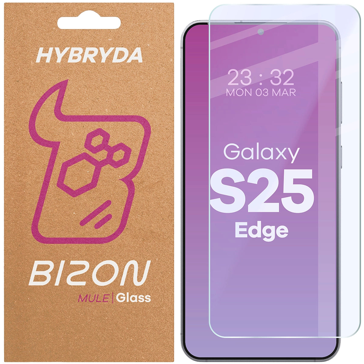 Flexibles Hybridglas für Galaxy S25 Edge, Bizon Hybrid Mule