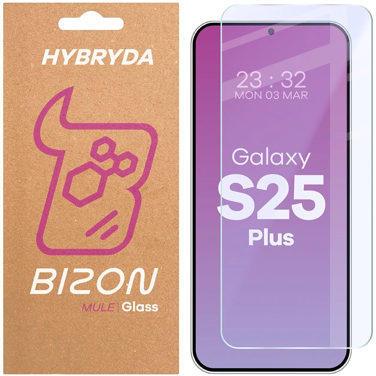 Flexibles Hybridglas für Galaxy S25 Plus, Bizon Hybrid Mule