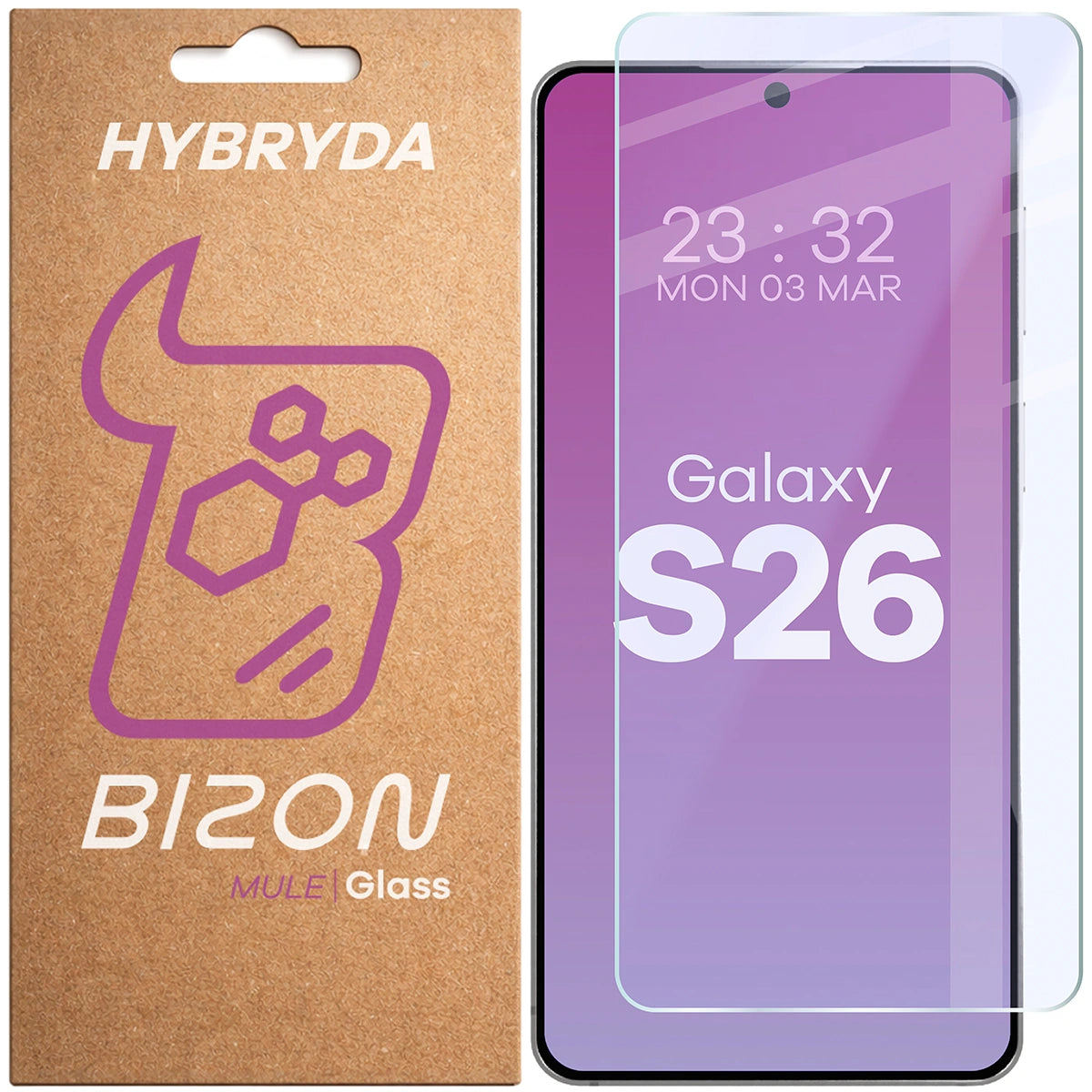 Flexibles Hybridglas für Galaxy S26, Bizon Hybrid Mule