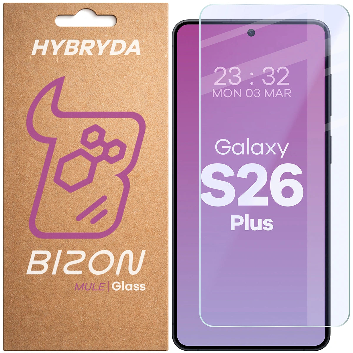 Flexibles Hybridglas für Galaxy S26 Plus, Bizon Hybrid Mule