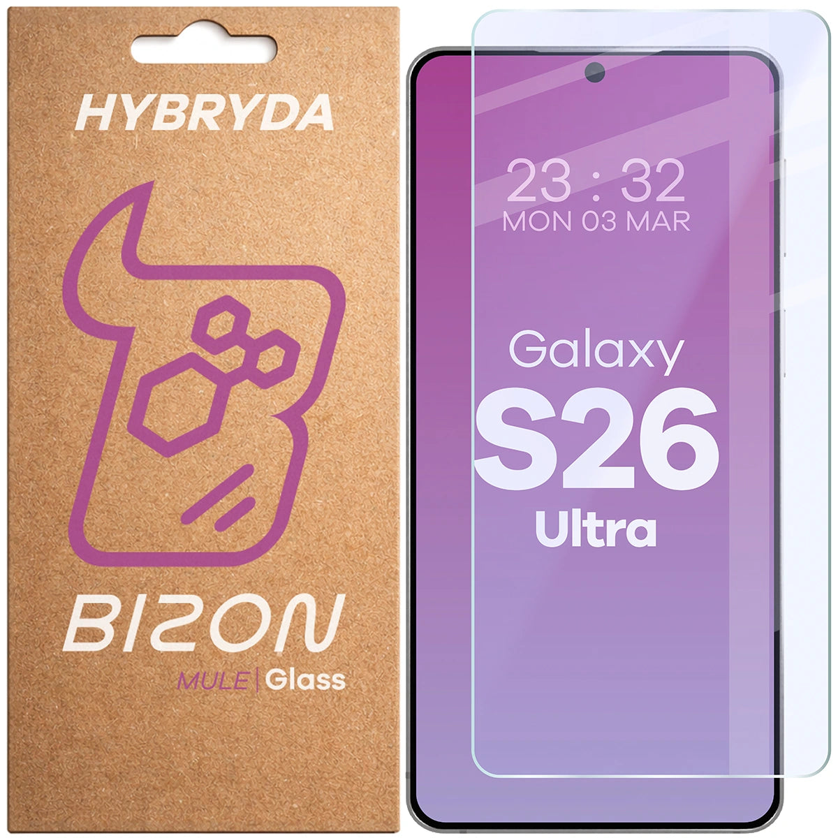 Flexibles Hybridglas für Galaxy S26 Ultra, Bizon Hybrid Mule