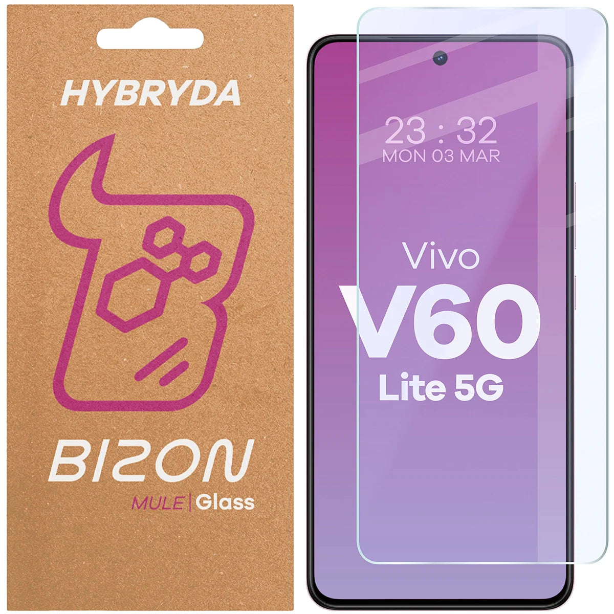 Flexibles Hybridglas für Vivo V60 Lite 5G, Bizon Hybrid Mule