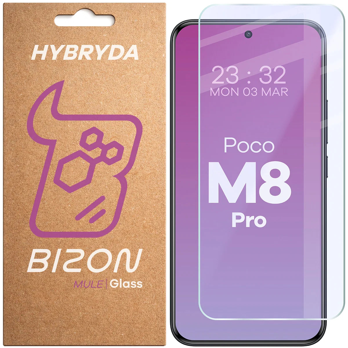 Flexibles Hybridglas für Xiaomi POCO M8 Pro 5G, Bizon Hybrid Mule