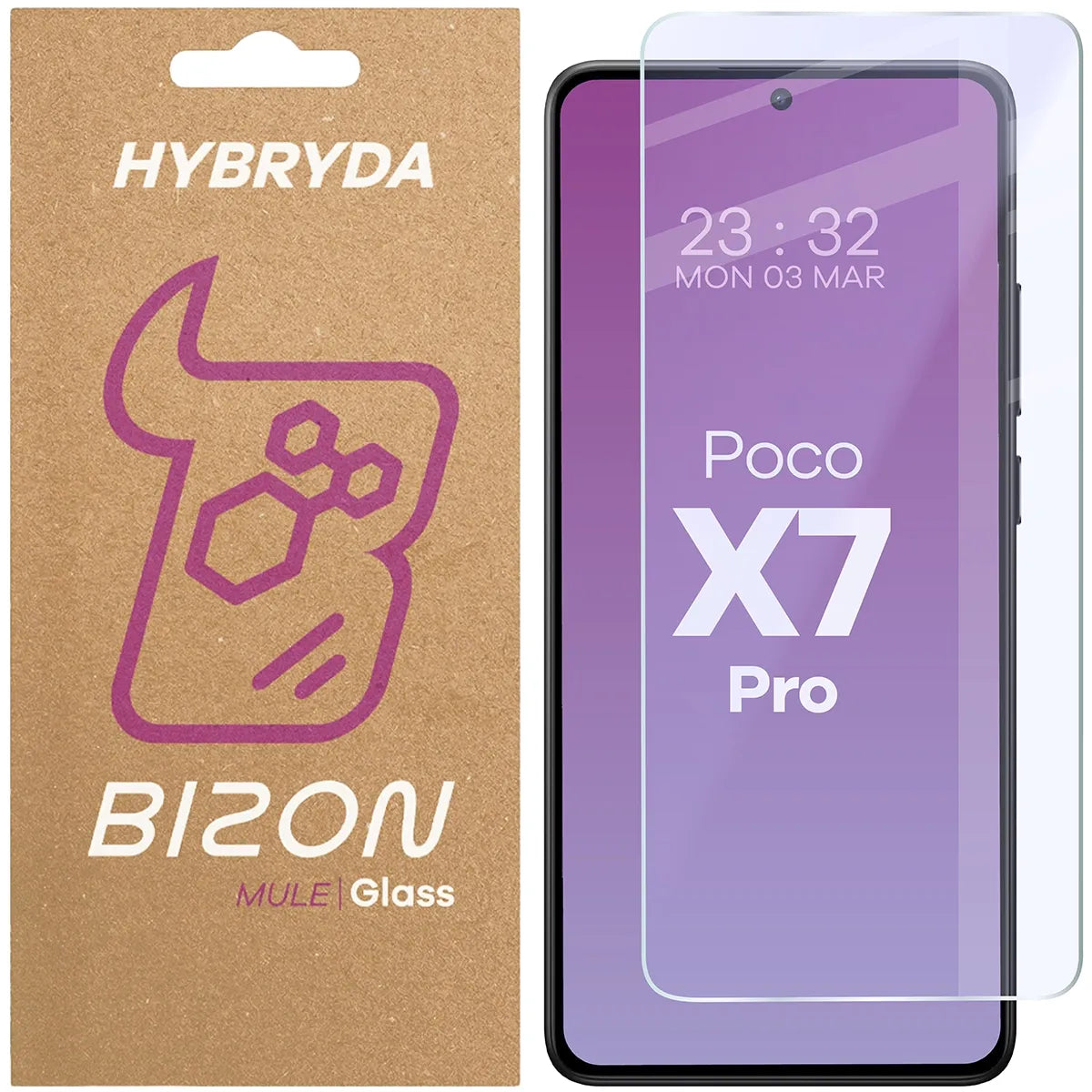 Flexibles Hybridglas für Xiaomi Poco X7 Pro, Bizon Hybrid Mule