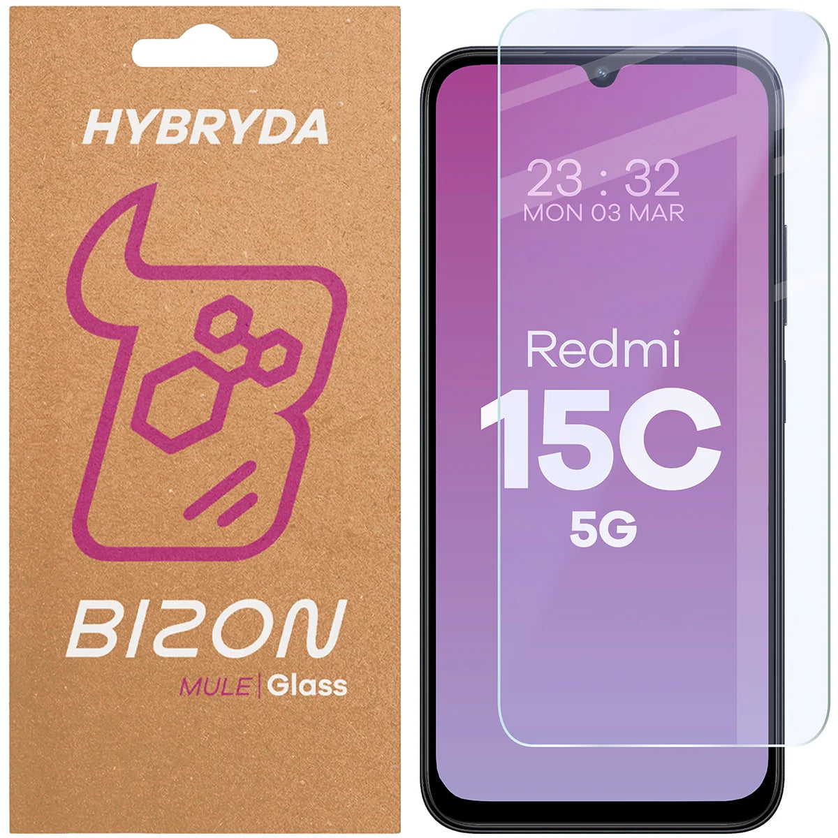 Flexibles Hybridglas für Xiaomi Redmi 15C 5G, Bizon Hybrid Mule