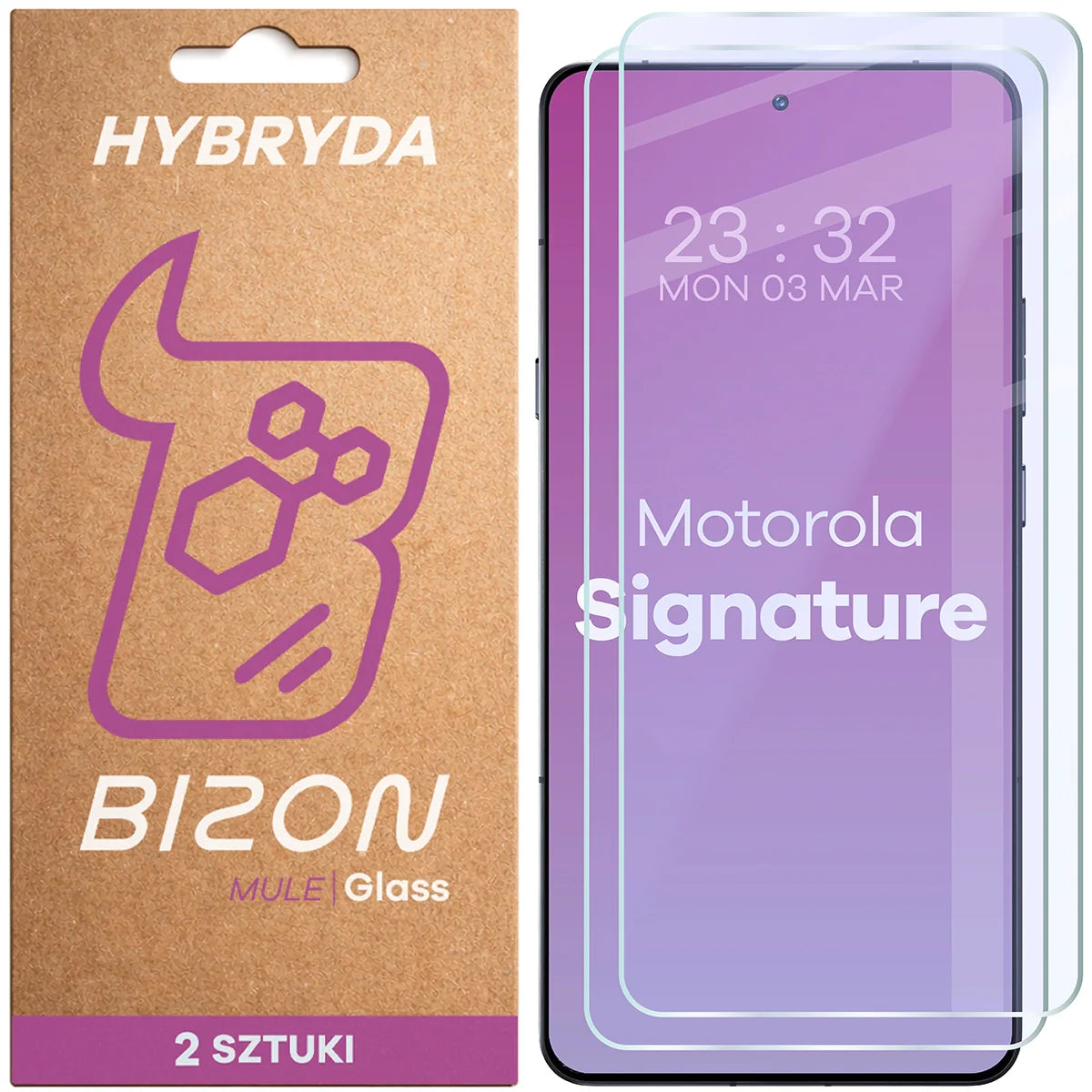 Flexibles Hybridglas für Motorola Signature, Bizon Hybrid Mule Duo, 2 Stück