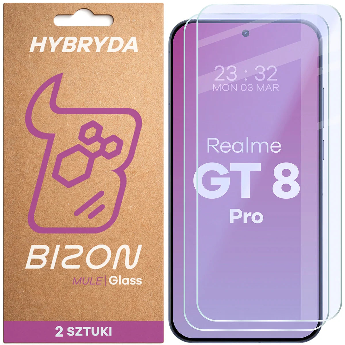 Flexibles Hybridglas für Realme GT 8 Pro, Bizon Hybrid Mule Duo, 2 Stück