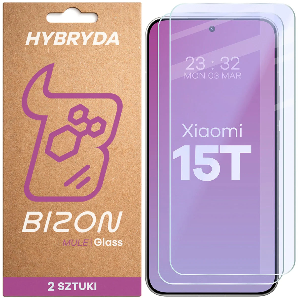 Flexibles Hybridglas für Xiaomi 15T, Bizon Hybrid Mule Duo, 2 Stück