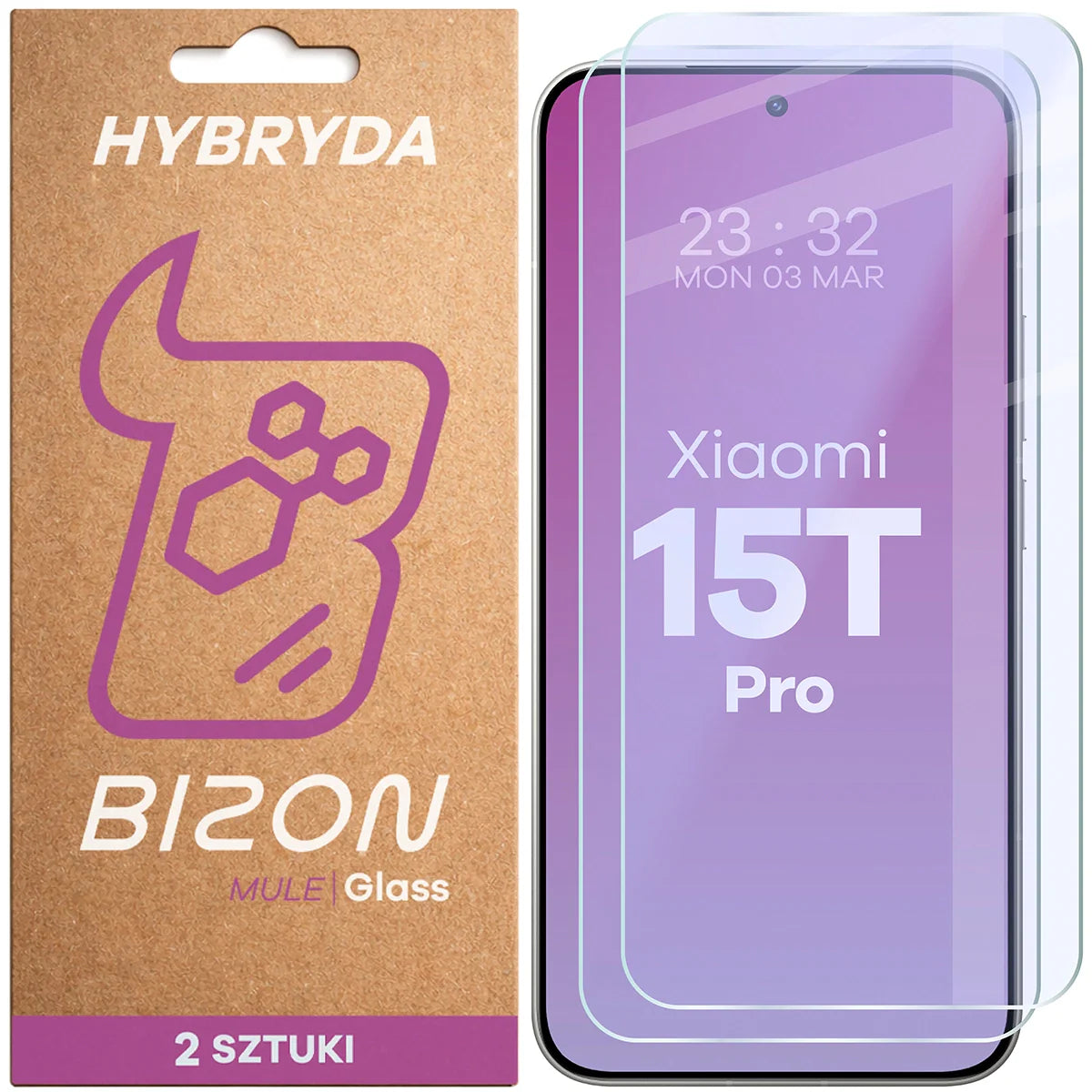 Flexibles Hybridglas für Xiaomi 15T Pro, Bizon Hybrid Mule Duo, 2 Stück