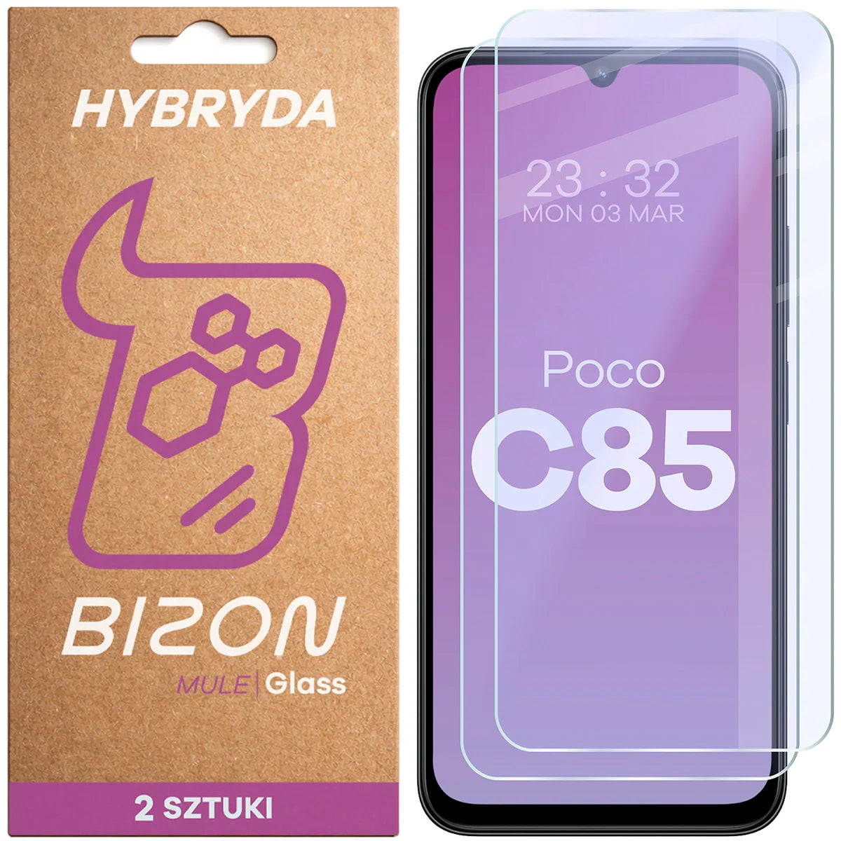 Flexibles Hybridglas für Xiaomi POCO C85 4G, Bizon Hybrid Mule Duo, 2 Stück