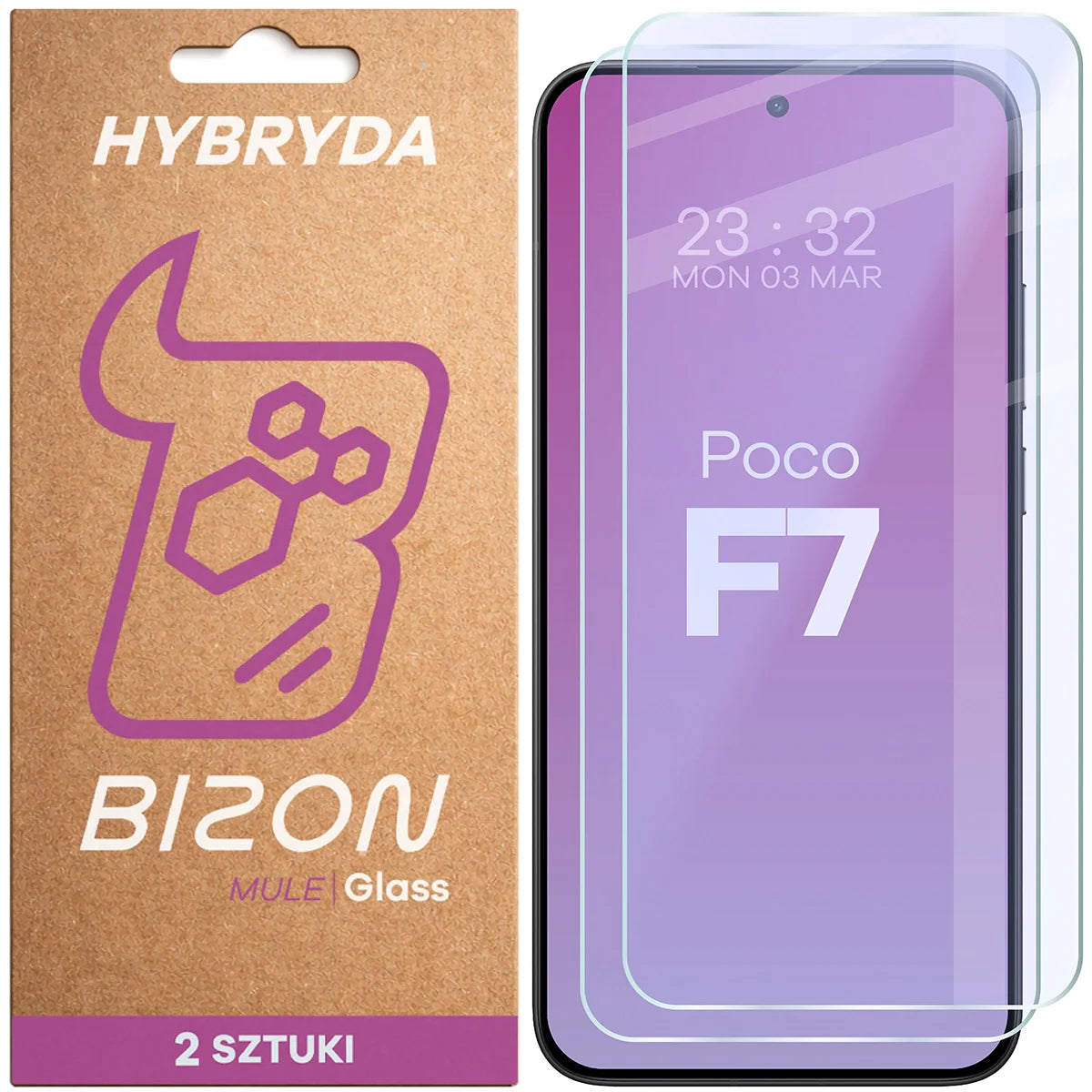 Flexibles Hybridglas für Xiaomi POCO F7, Bizon Hybrid Mule Duo, 2 Stück