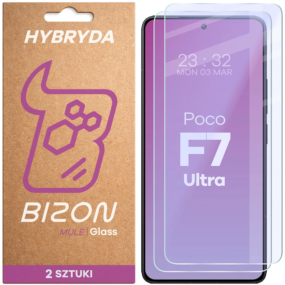 Flexibles Hybridglas für Xiaomi POCO F7 Ultra, Bizon Hybrid Mule Duo, 2 Stück