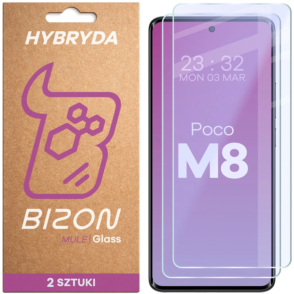 Flexibles Hybridglas für Xiaomi POCO M8 5G, Bizon Hybrid Mule Duo, 2 Stück