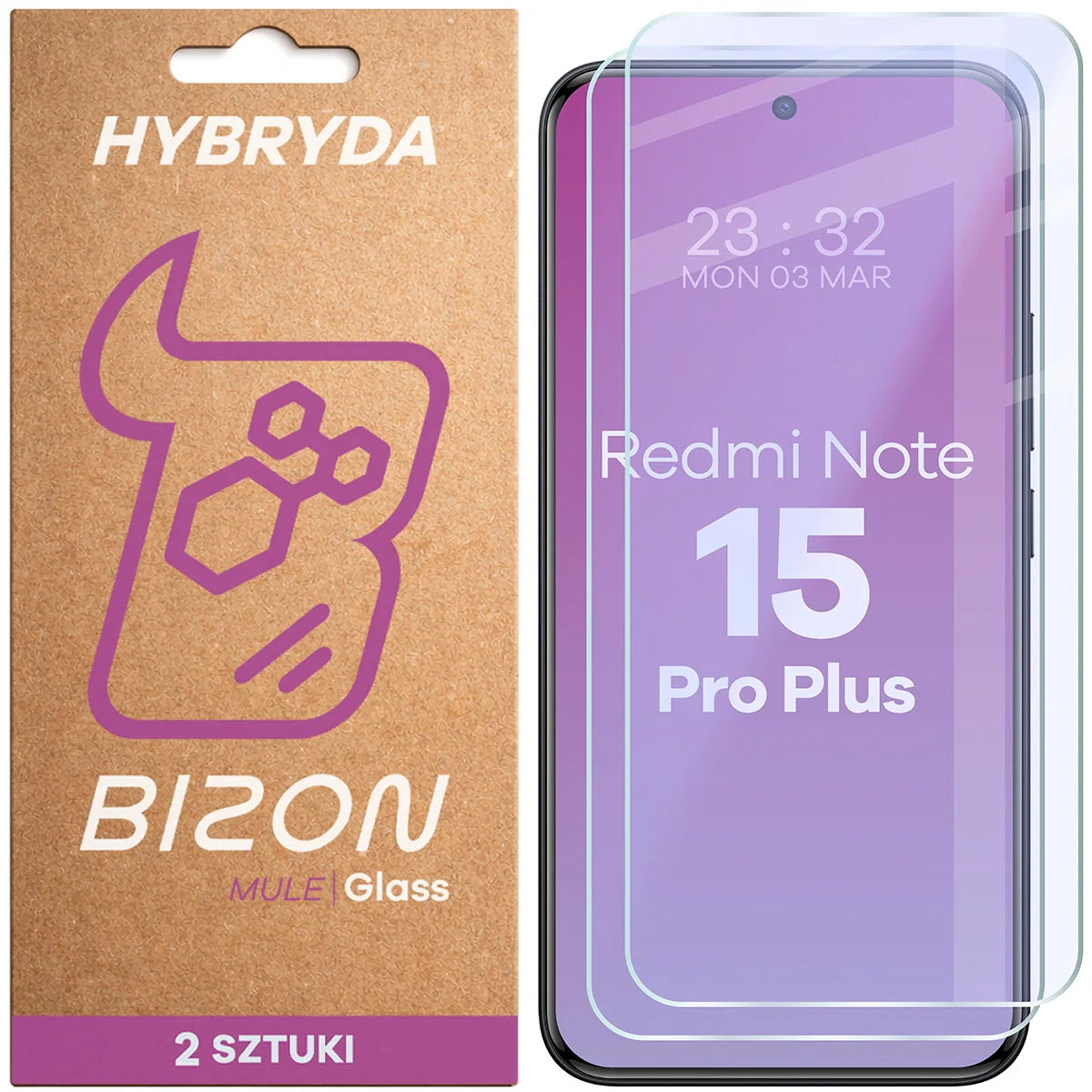 Flexibles Hybridglas für Xiaomi Redmi Note 15 Pro Plus 5G, Bizon Hybrid Mule Duo, 2 Stück