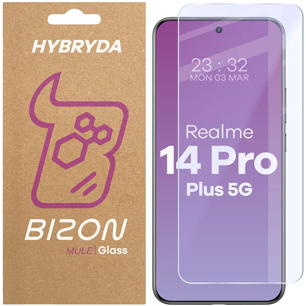 Flexibles Hybridglas für Realme 14 Pro Plus 5G, Bizon Hybrid Mule