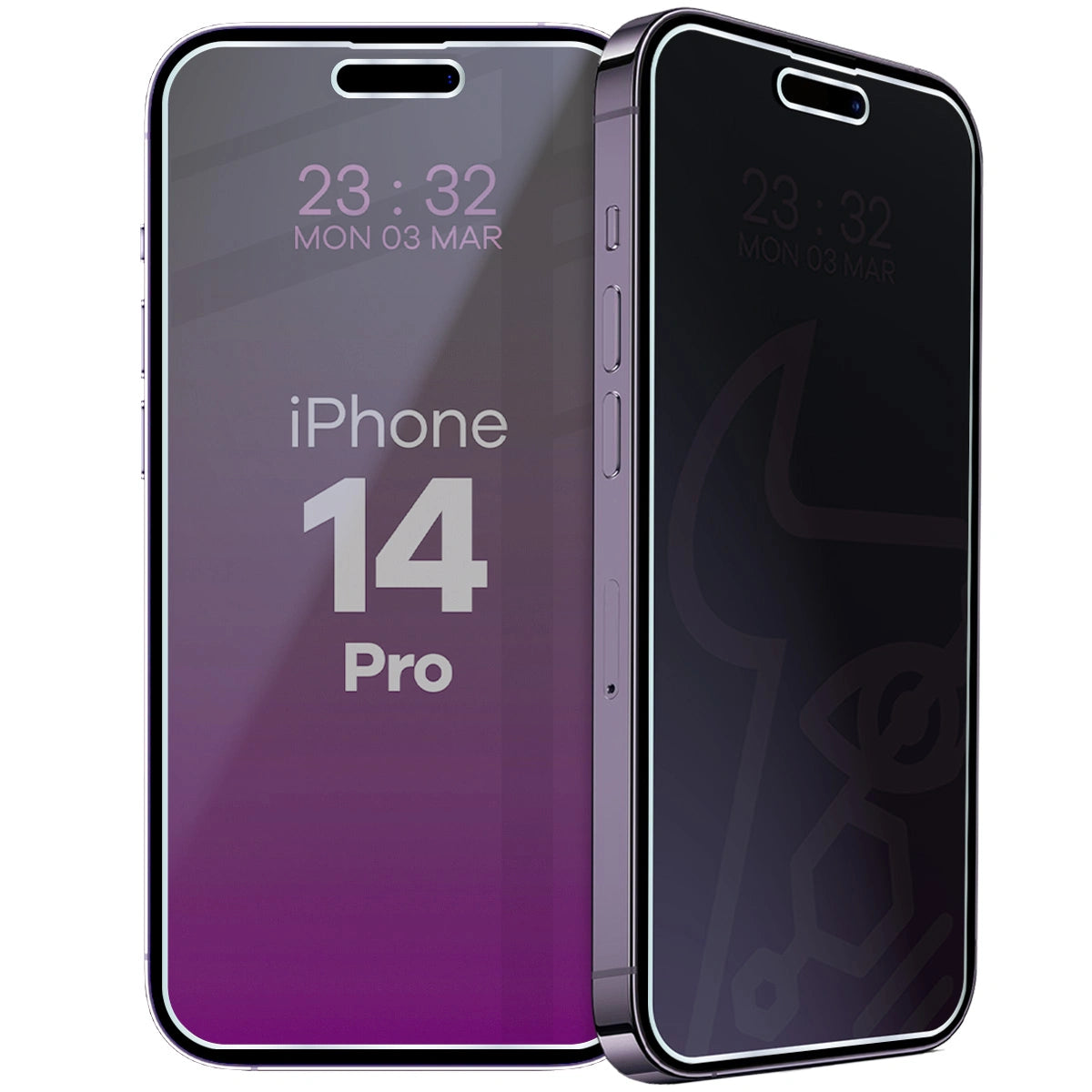 Hybridglas mit Privatschutzfilter für iPhone 14 Pro, Bizon Hybrid Shadow, Matt