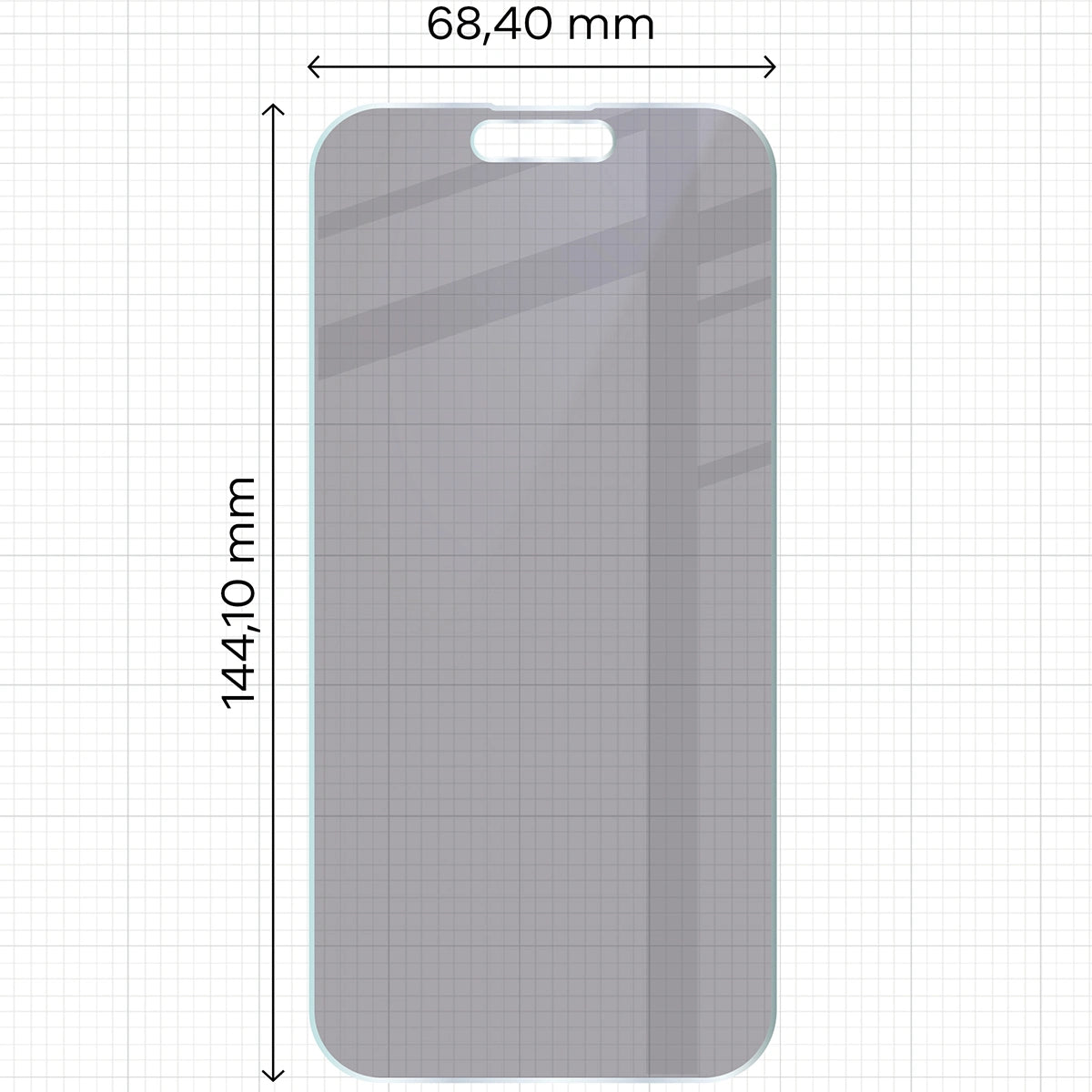 Hybridglas mit Privatschutzfilter für iPhone 14 Pro, Bizon Hybrid Shadow, Matt