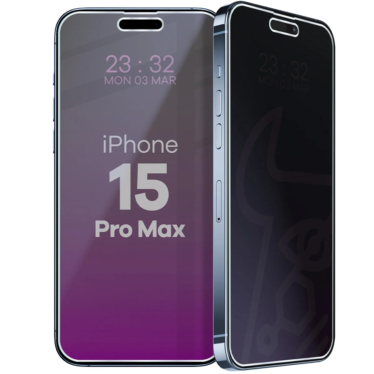 Hybridglas mit Privatschutzfilter für iPhone 15 Pro Max, Bizon Hybrid Shadow, Matt