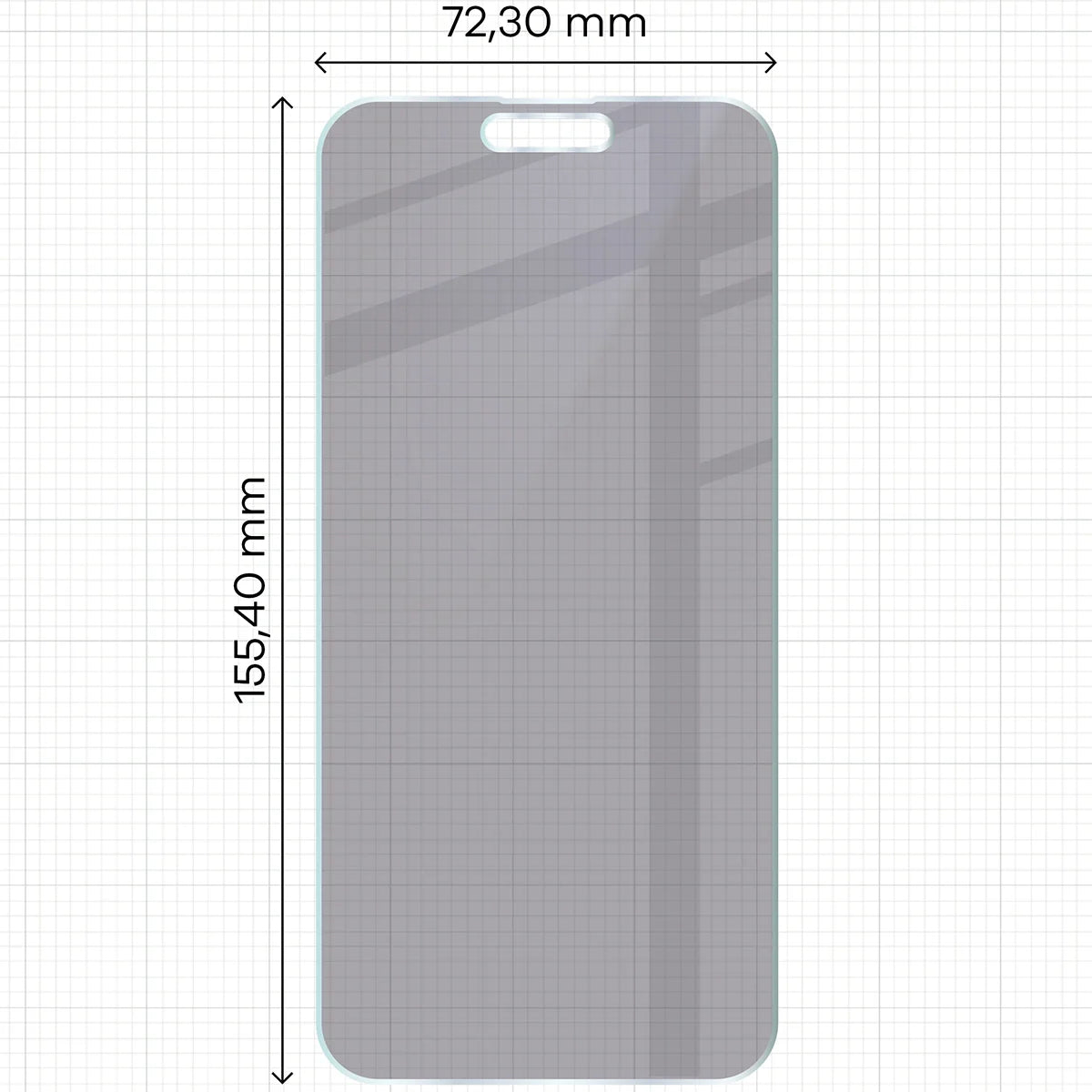 Hybridglas mit Privatschutzfilter für iPhone 15 Pro Max, Bizon Hybrid Shadow, Matt
