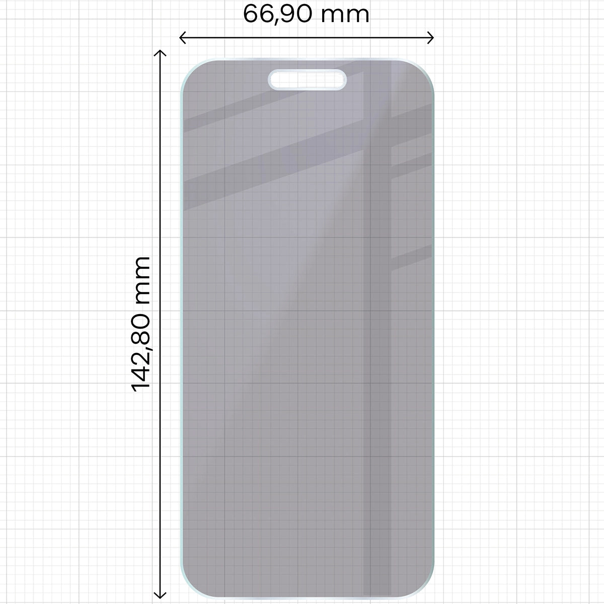 Hybridglas mit Privatschutzfilter für iPhone 16, Bizon Hybrid Shadow, Matt