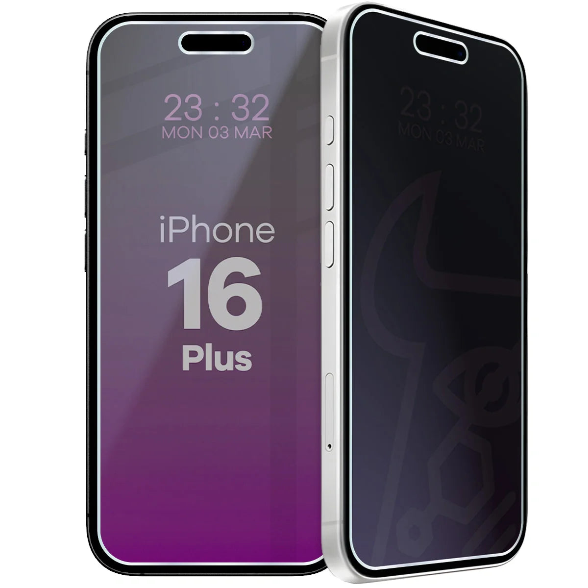 Hybridglas mit Privatschutzfilter für iPhone 16 Plus, Bizon Hybrid Shadow, Matt