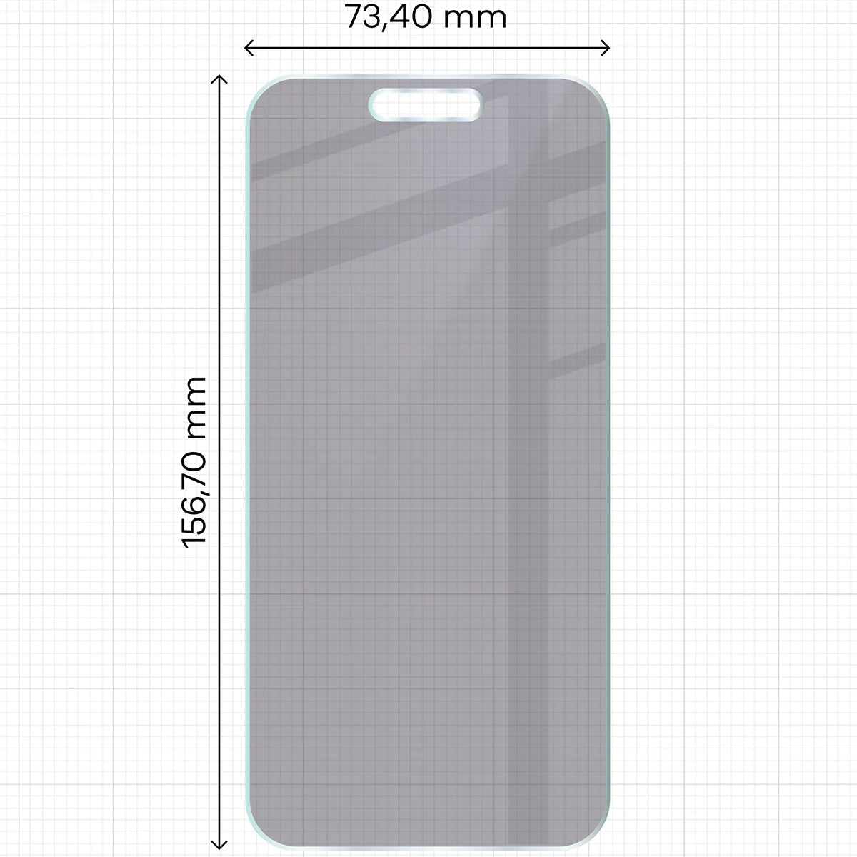 Hybridglas mit Privatschutzfilter für iPhone 16 Plus, Bizon Hybrid Shadow, Matt