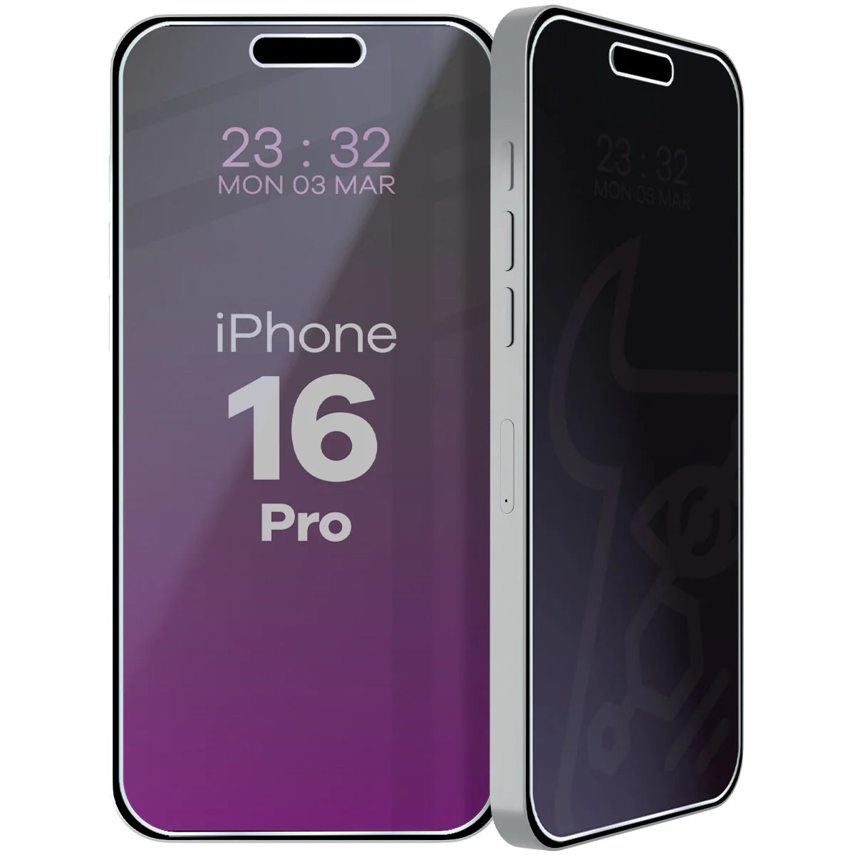 Hybridglas mit Privatschutzfilter für iPhone 16 Pro, Bizon Hybrid Shadow, Matt