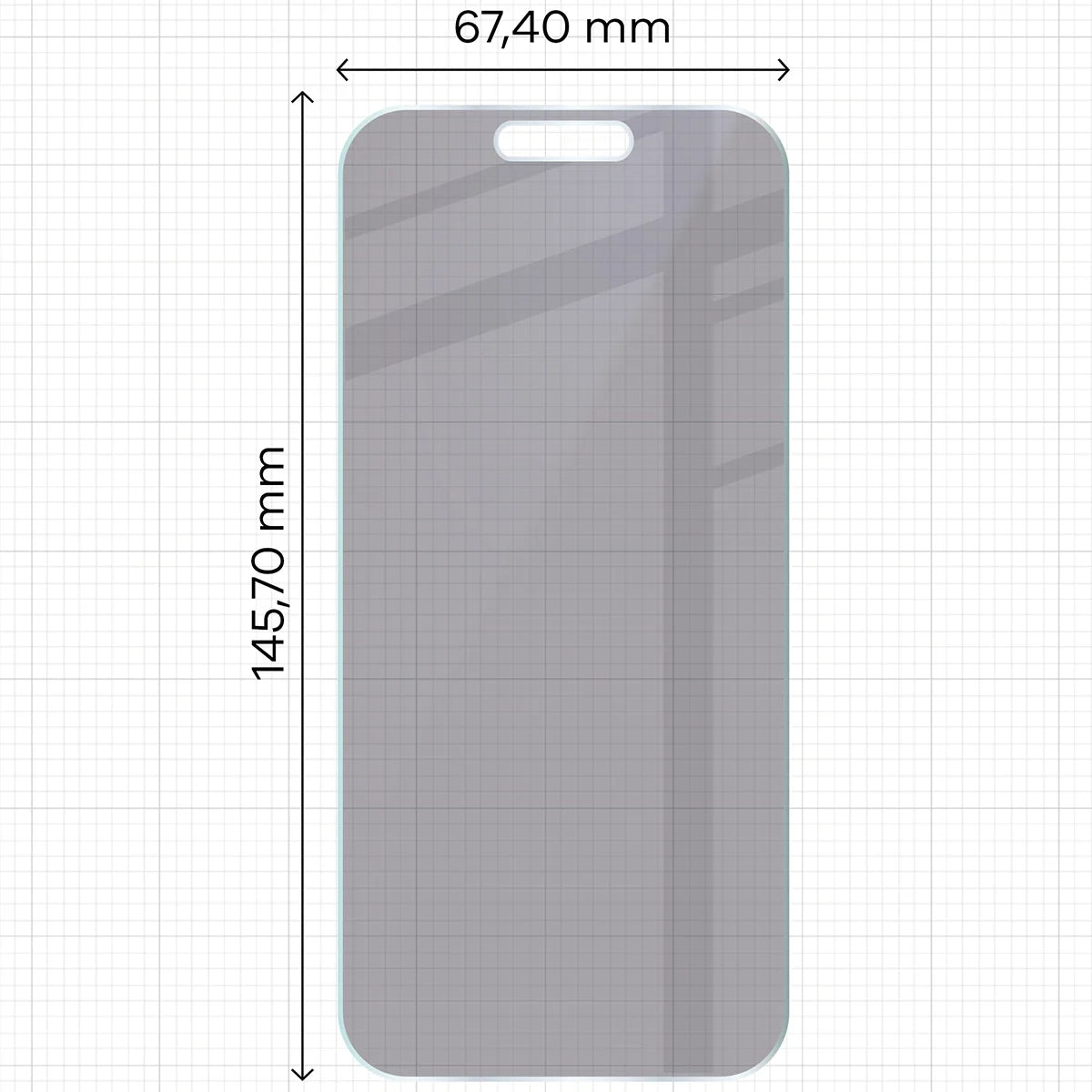 Hybridglas mit Privatschutzfilter für iPhone 16 Pro, Bizon Hybrid Shadow, Matt