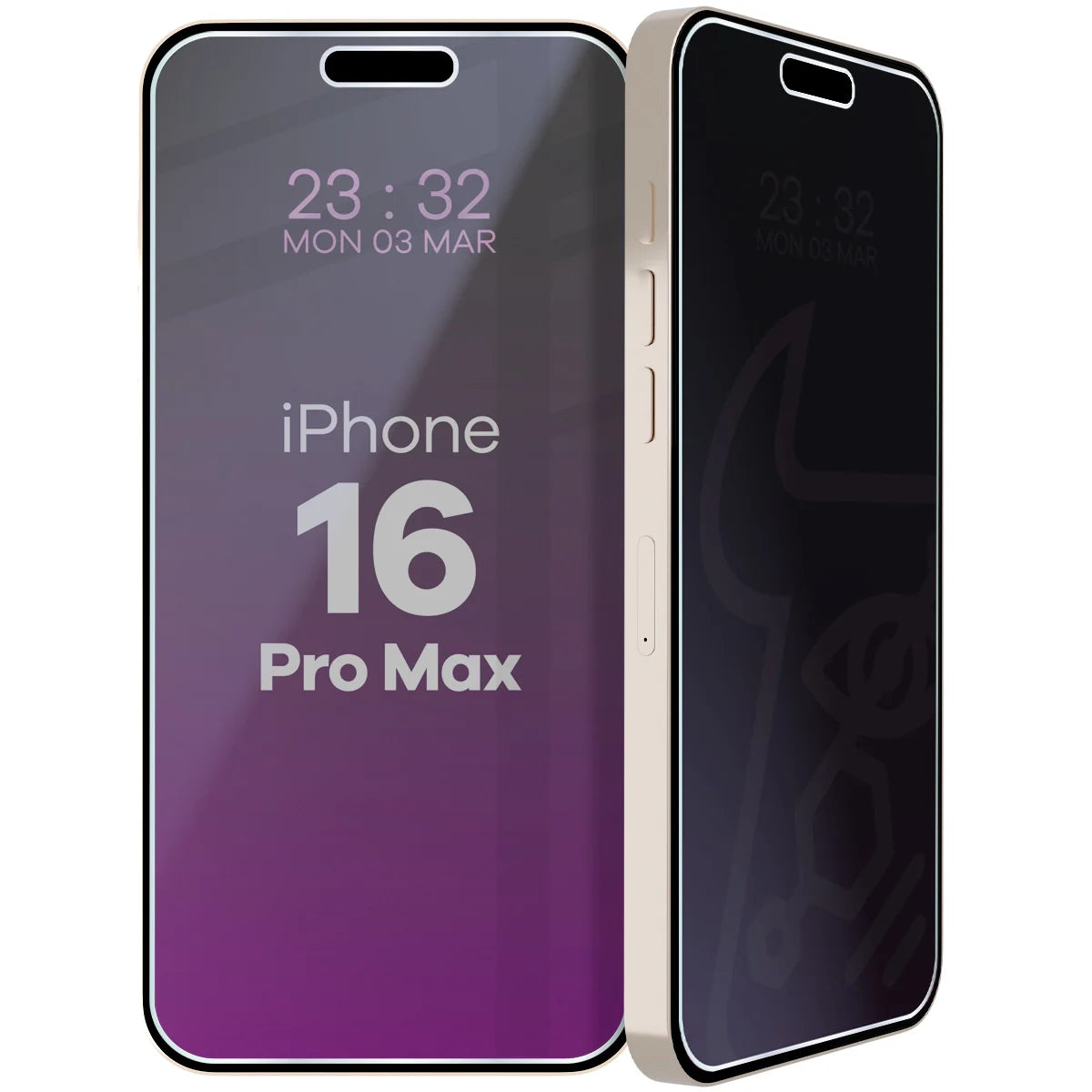 Hybridglas mit Privatschutzfilter für iPhone 16 Pro Max, Bizon Hybrid Shadow, Matt