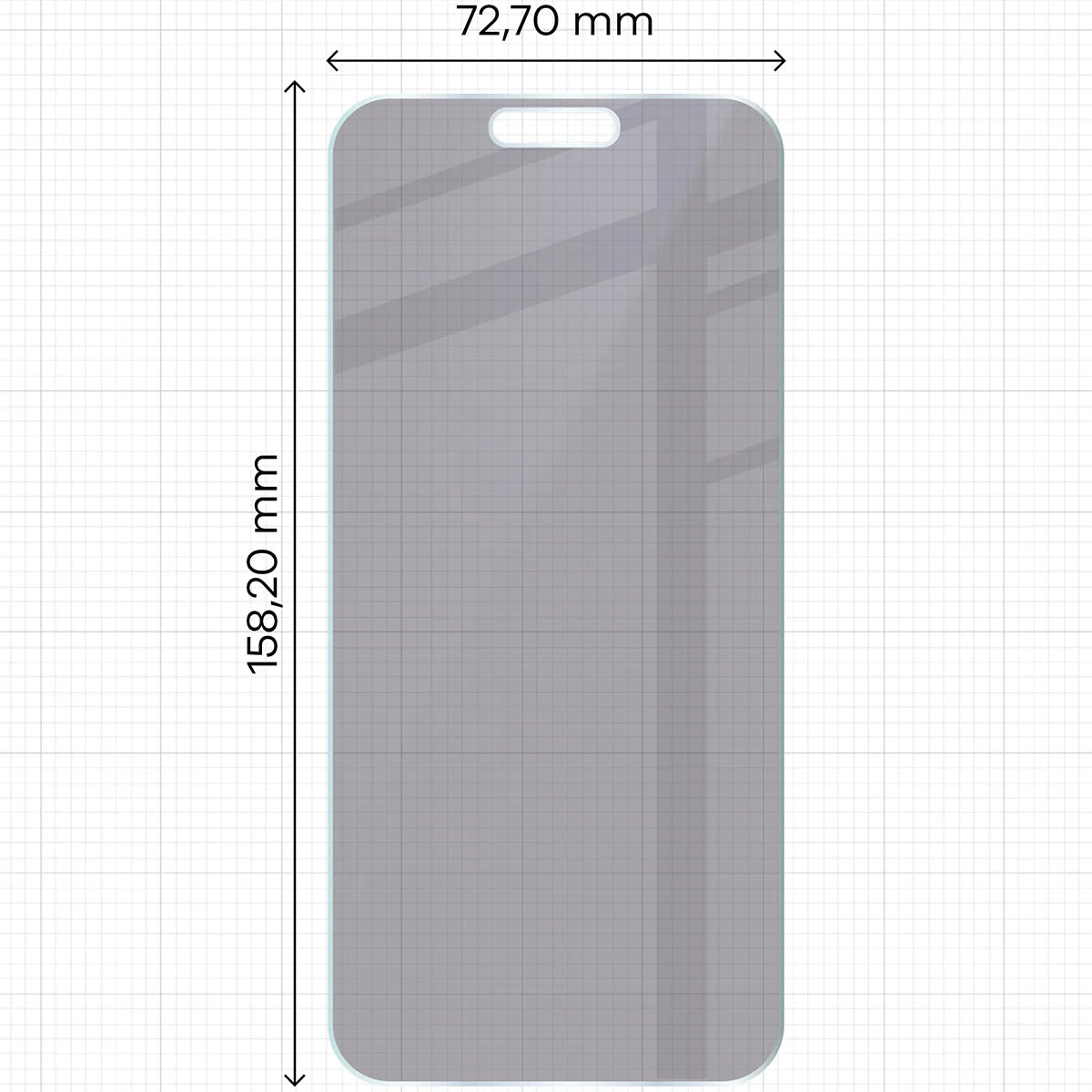 Hybridglas mit Privatschutzfilter für iPhone 16 Pro Max, Bizon Hybrid Shadow, Matt