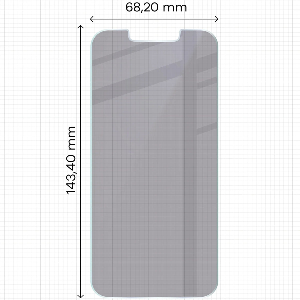 Hybridglas mit Privatschutzfilter für iPhone 17e / 16e, Bizon Hybrid Shadow, Matt