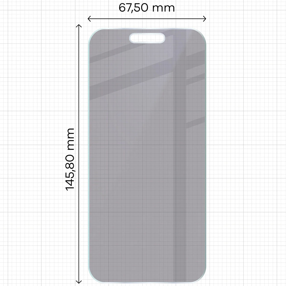 Hybridglas mit Privatschutzfilter für iPhone 17, Bizon Hybrid Shadow, Matt
