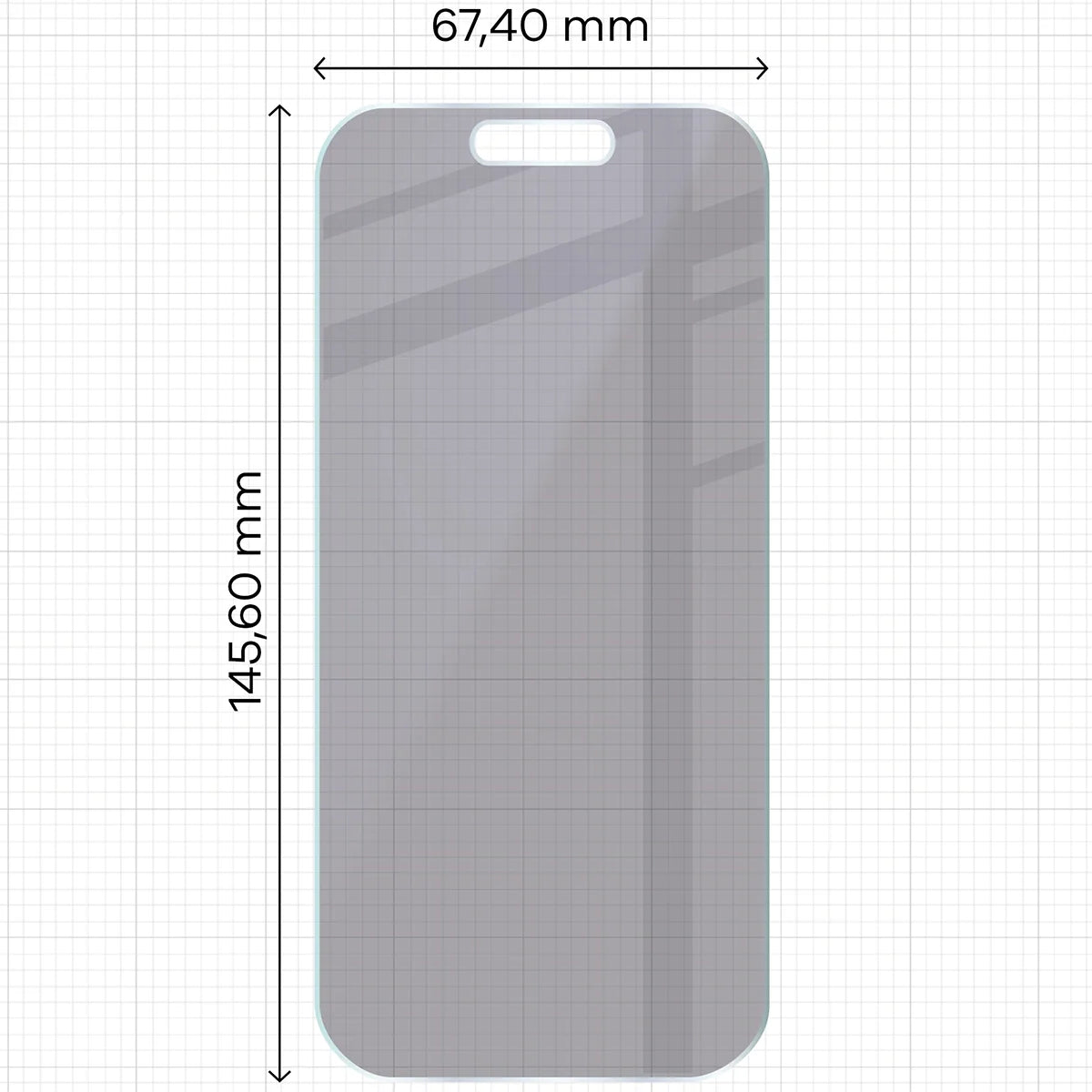 Hybridglas mit Privatschutzfilter für iPhone 17 Pro, Bizon Hybrid Shadow, Matt