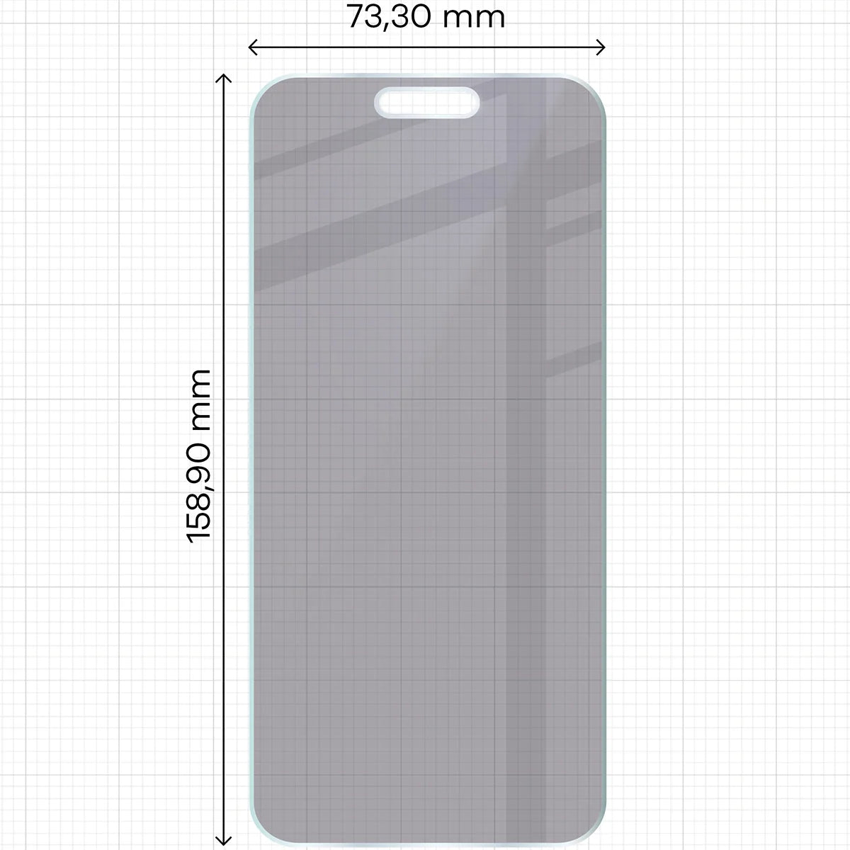 Hybridglas mit Privatschutzfilter für iPhone 17 Pro Max, Bizon Hybrid Shadow, Matt