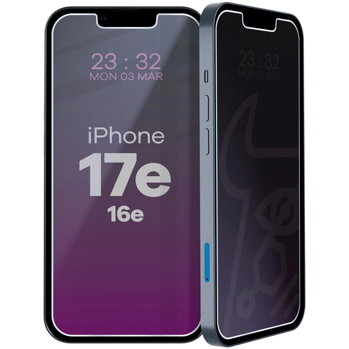 Hybridglas mit Privatschutzfilter für iPhone 17e / 16e, Bizon Hybrid Shadow, Matt