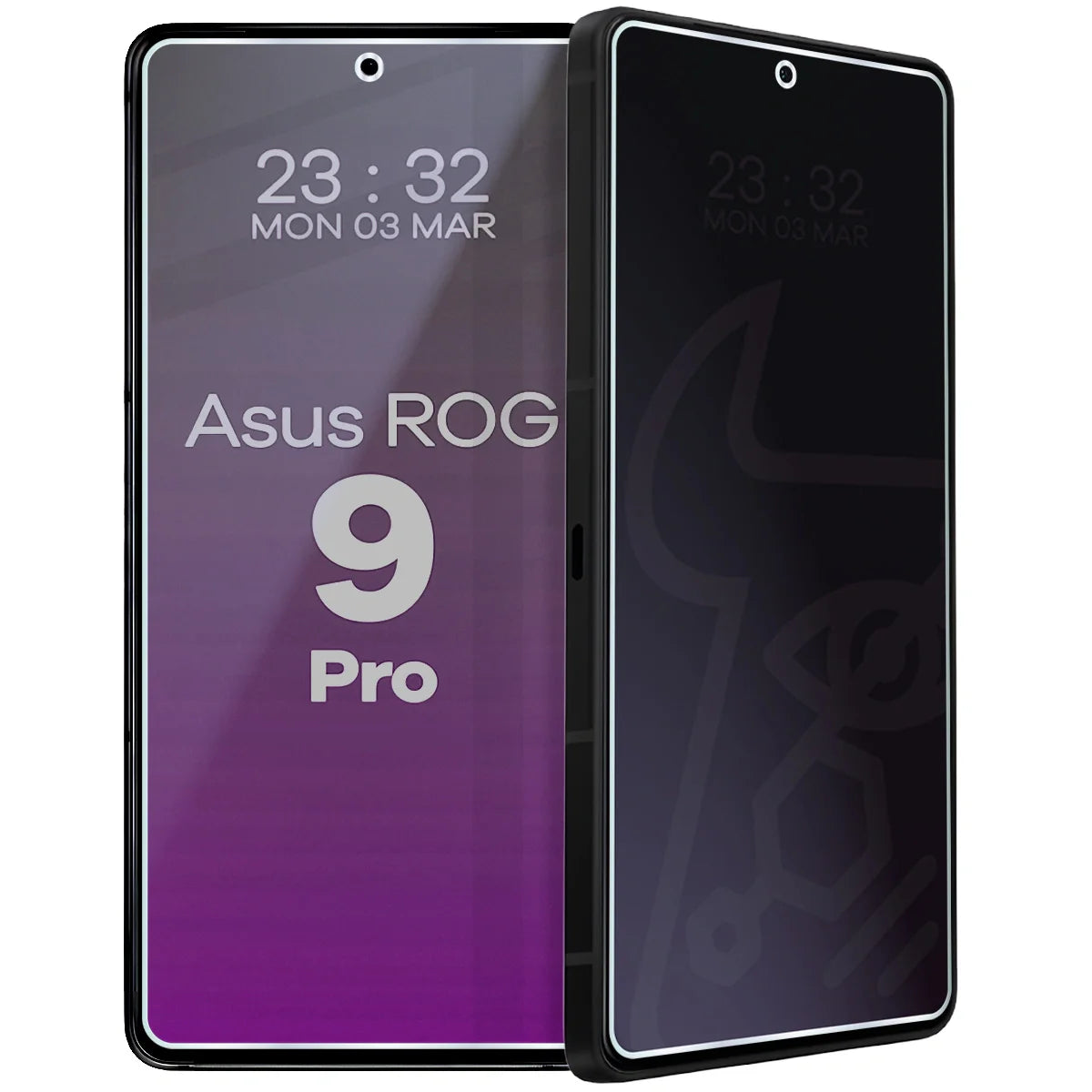 Hybridglas mit Privatschutzfilter für Asus ROG Phone 9 Pro, Bizon Hybrid Shadow, Matt