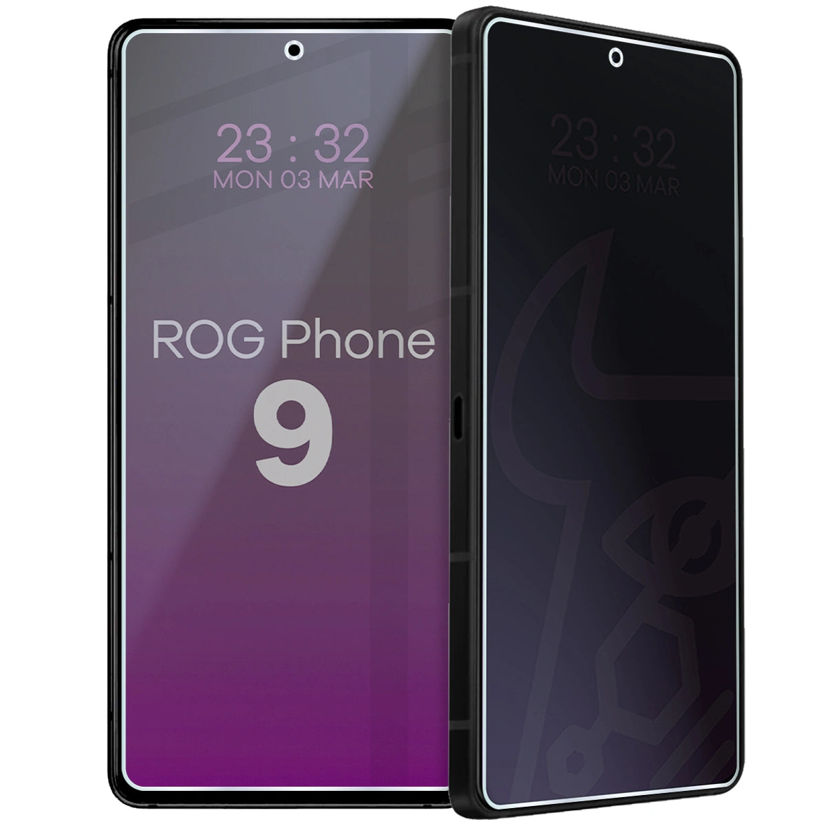 Hybridglas mit Privatschutzfilter für Asus ROG Phone 9, Bizon Hybrid Shadow, Matt