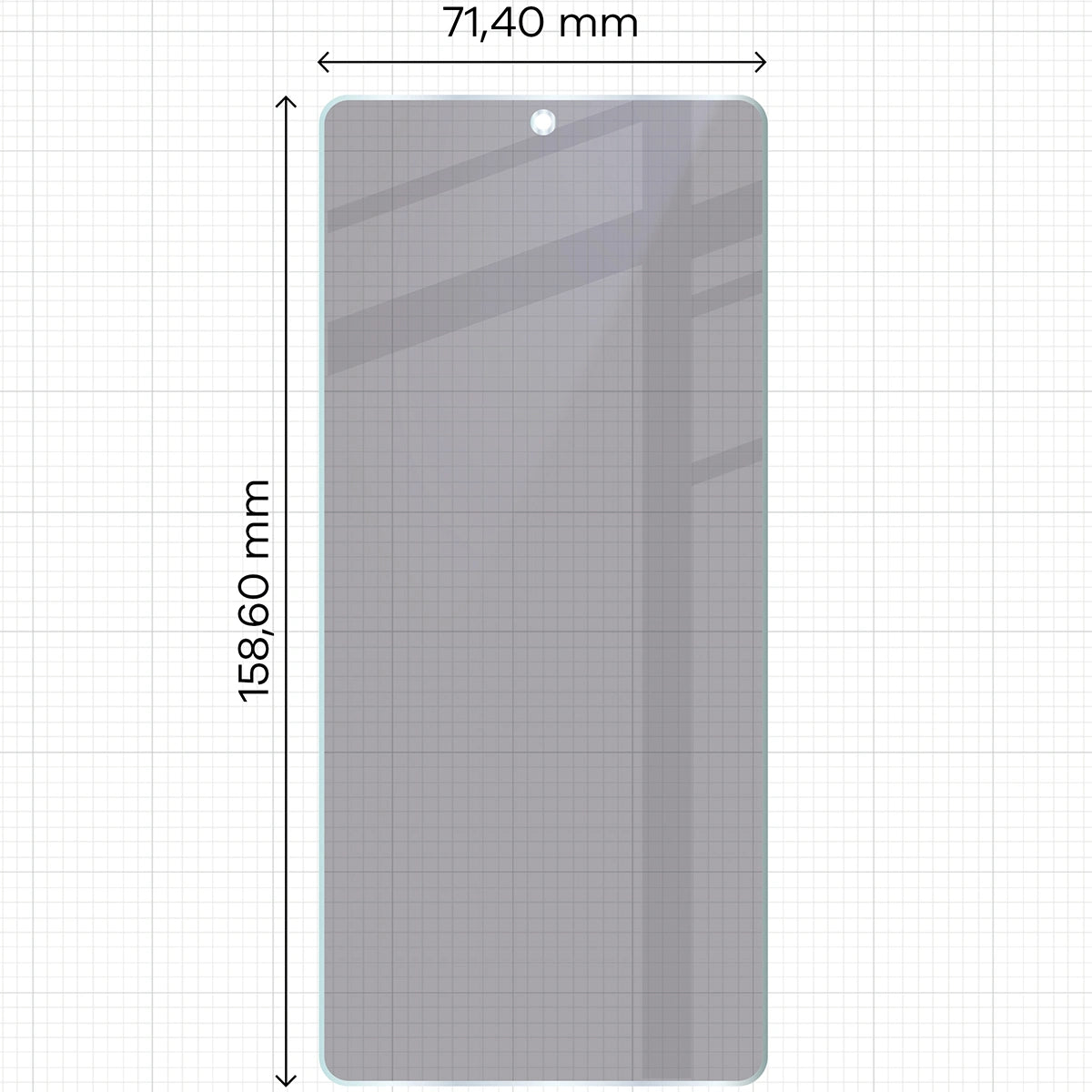 Hybridglas mit Privatschutzfilter für Asus ROG Phone 9, Bizon Hybrid Shadow, Matt