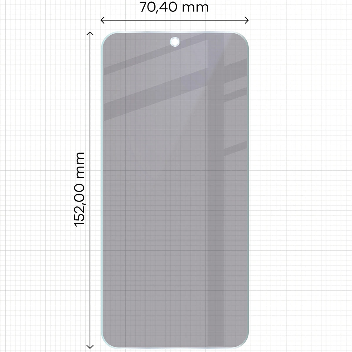 Hybridglas mit Privatschutzfilter für Honor 400 5G, Bizon Hybrid Shadow, Matt