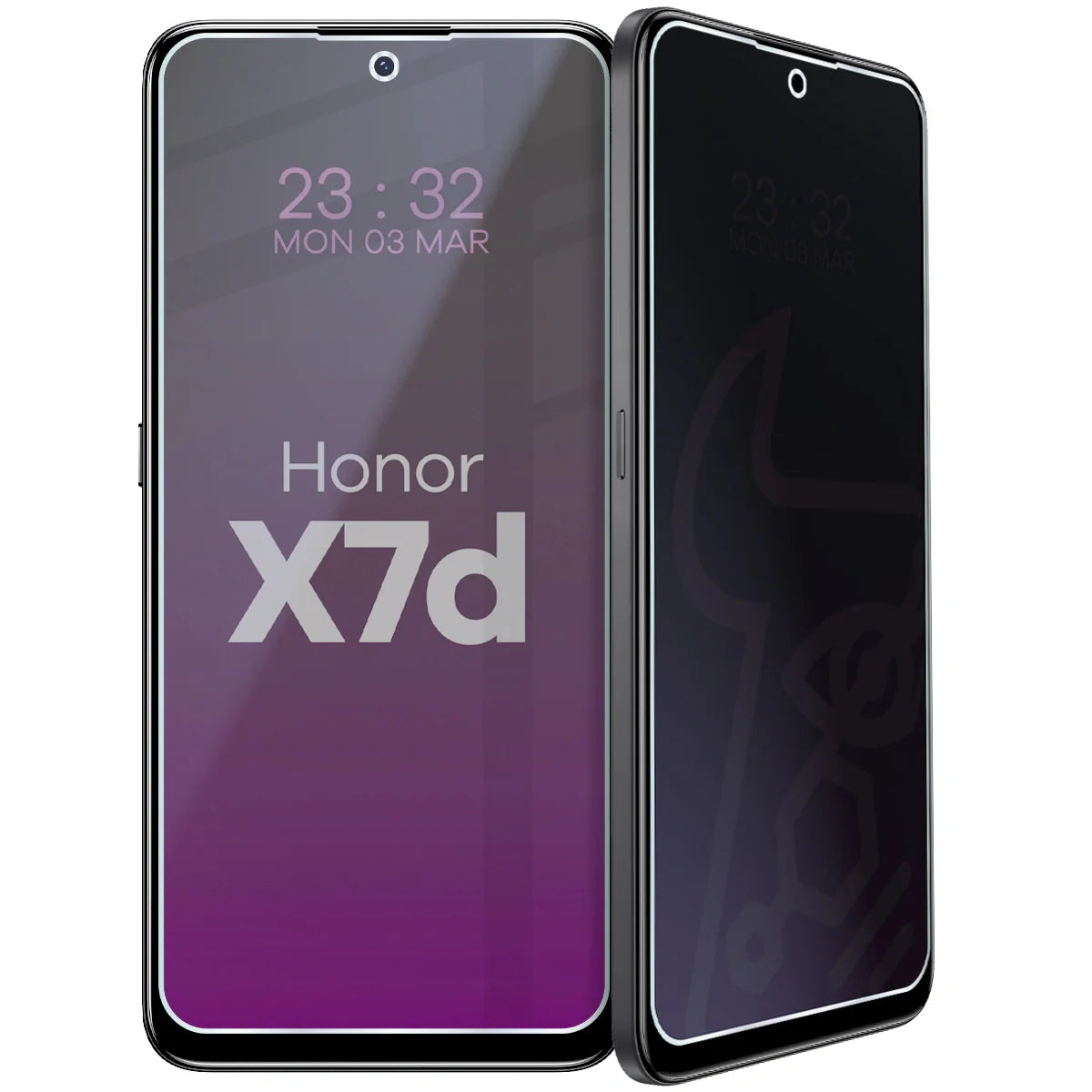 Hybridglas mit Privatschutzfilter für Honor X7d, Bizon Hybrid Shadow, Matt