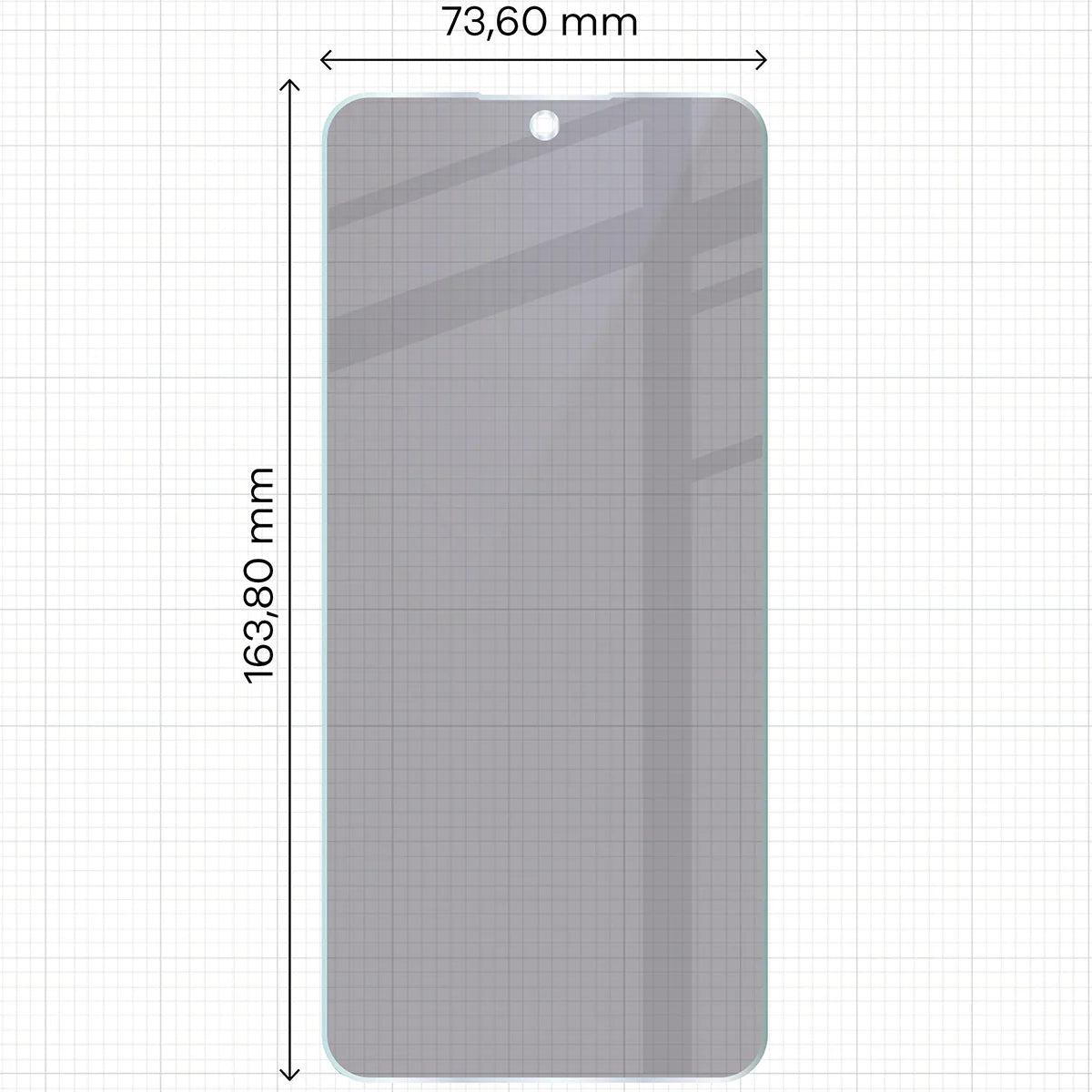 Hybridglas mit Privatschutzfilter für Honor X7d, Bizon Hybrid Shadow, Matt