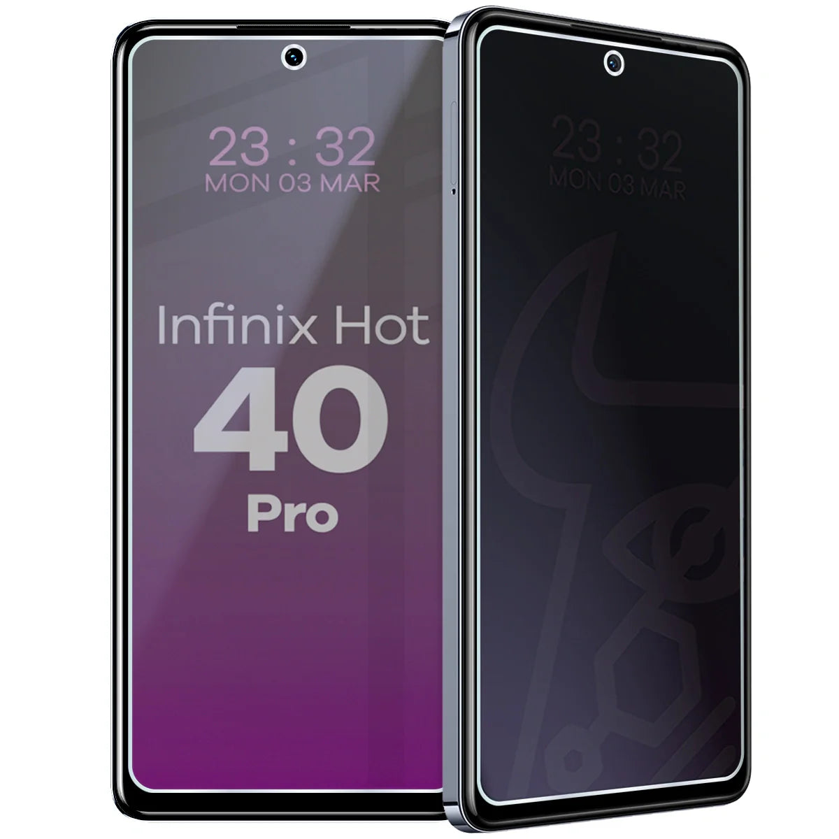 Hybridglas mit Privatschutzfilter für Infinix Hot 40 Pro, Bizon Hybrid Shadow, Matt