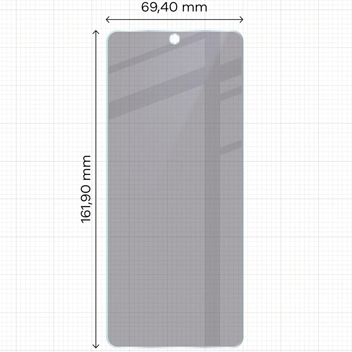Hybridglas mit Privatschutzfilter für Infinix Hot 40 Pro, Bizon Hybrid Shadow, Matt