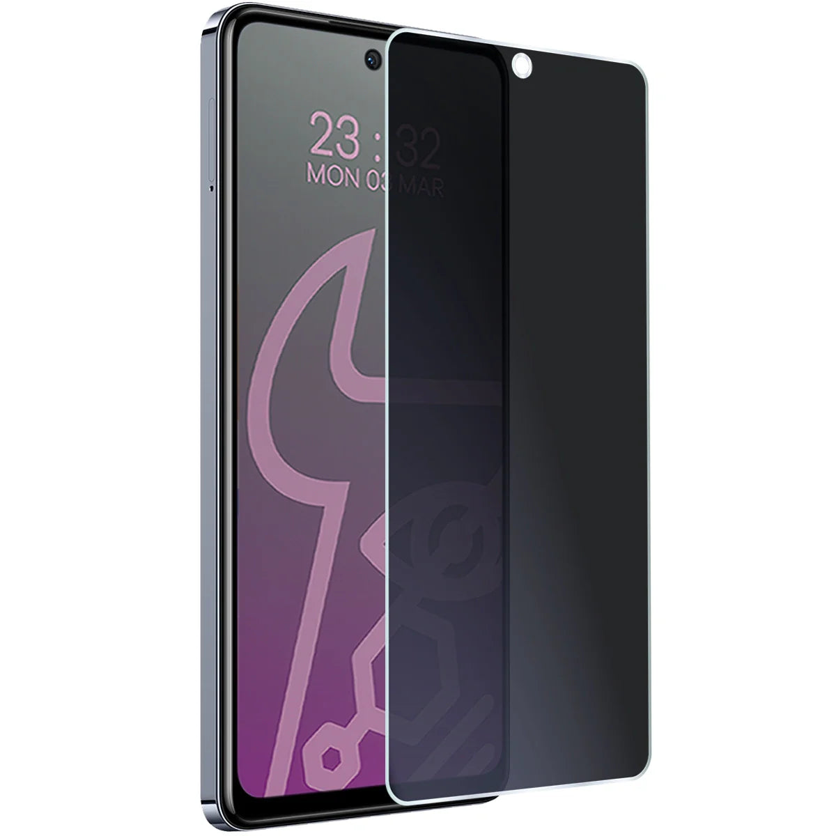 Hybridglas mit Privatschutzfilter für Infinix Hot 40 Pro, Bizon Hybrid Shadow, Matt