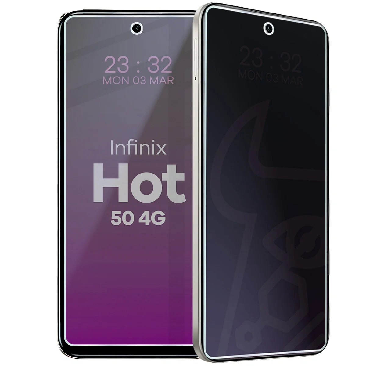 Hybridglas mit Privatschutzfilter für Infinix Hot 50 4G, Bizon Hybrid Shadow, Matt