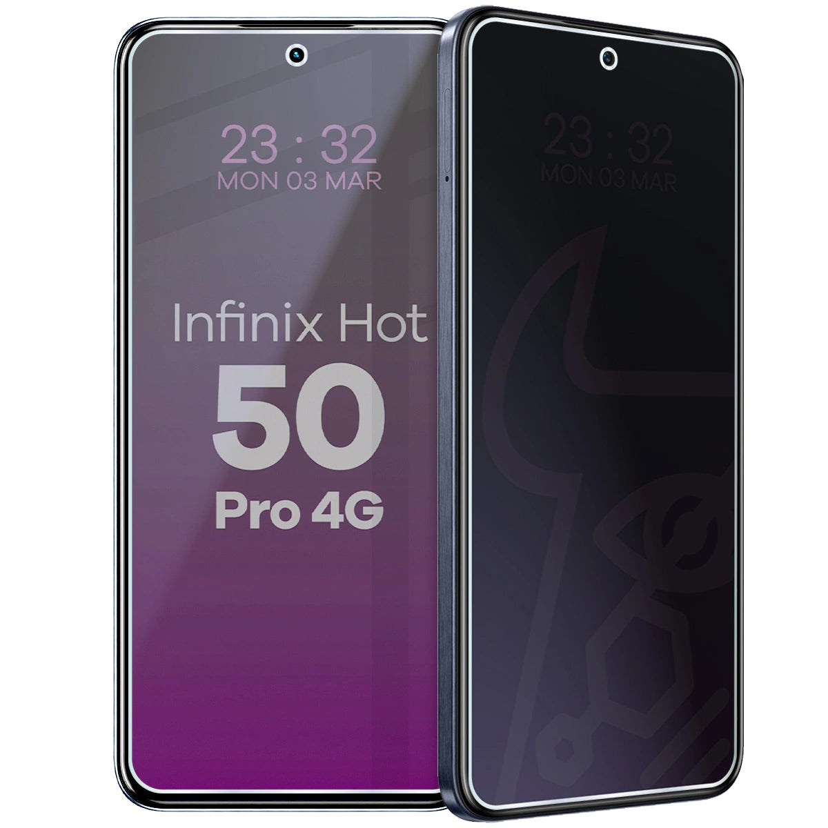 Hybridglas mit Privatschutzfilter für Infinix Hot 50 Pro 4G, Bizon Hybrid Shadow, Matt
