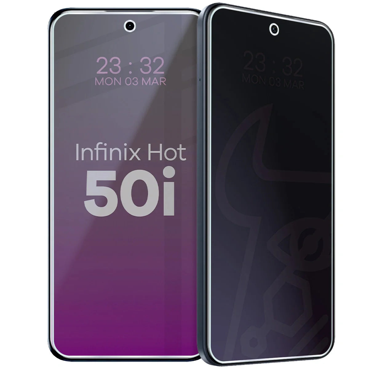 Hybridglas mit Privatschutzfilter für Infinix Hot 50i, Bizon Hybrid Shadow, Matt