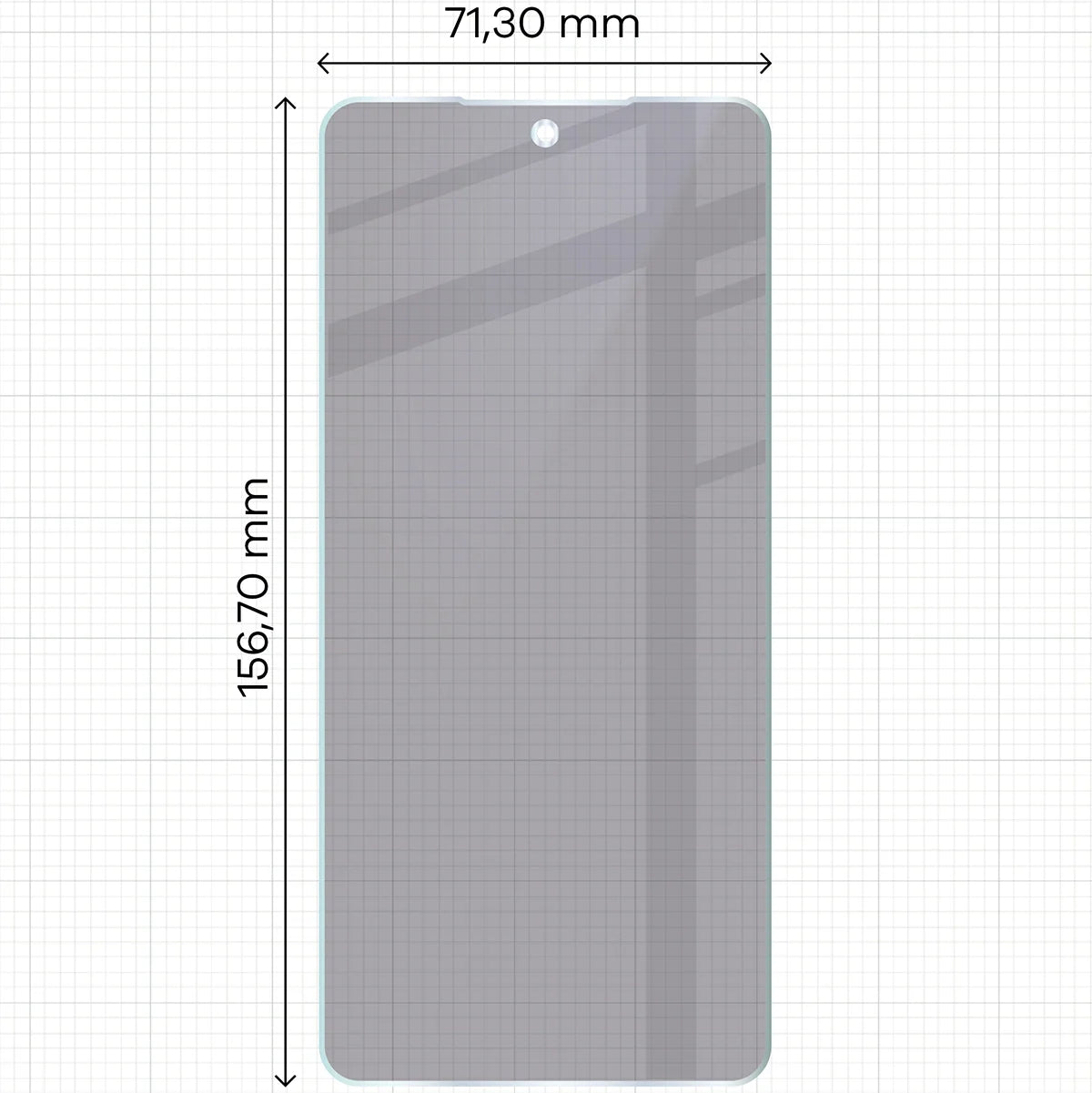 Hybridglas mit Privatschutzfilter für Motorola Edge 70, Bizon Hybrid Shadow, Matt