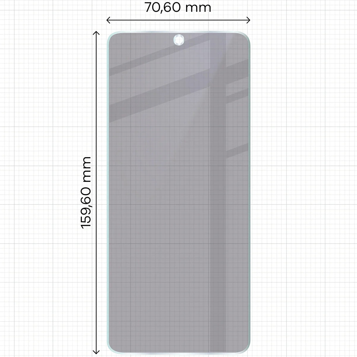 Hybridglas mit Privatschutzfilter für Motorola Moto E15, Bizon Hybrid Shadow, Matt