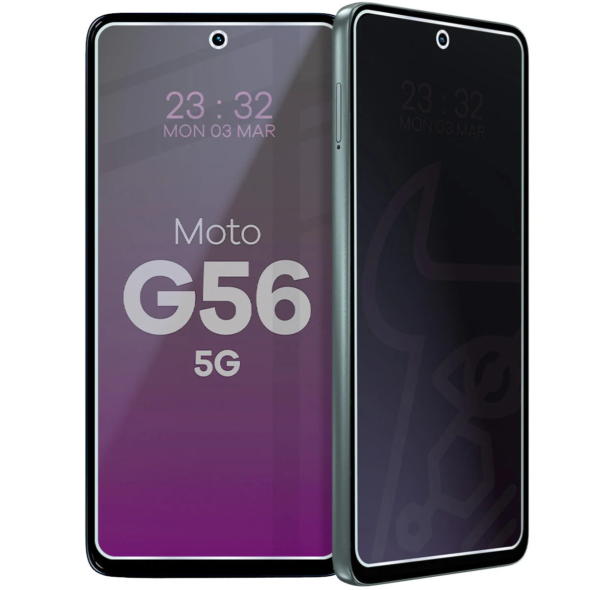Hybridglas mit Privatschutzfilter für Motorola Moto G56 5G, Bizon Hybrid Shadow, Matt